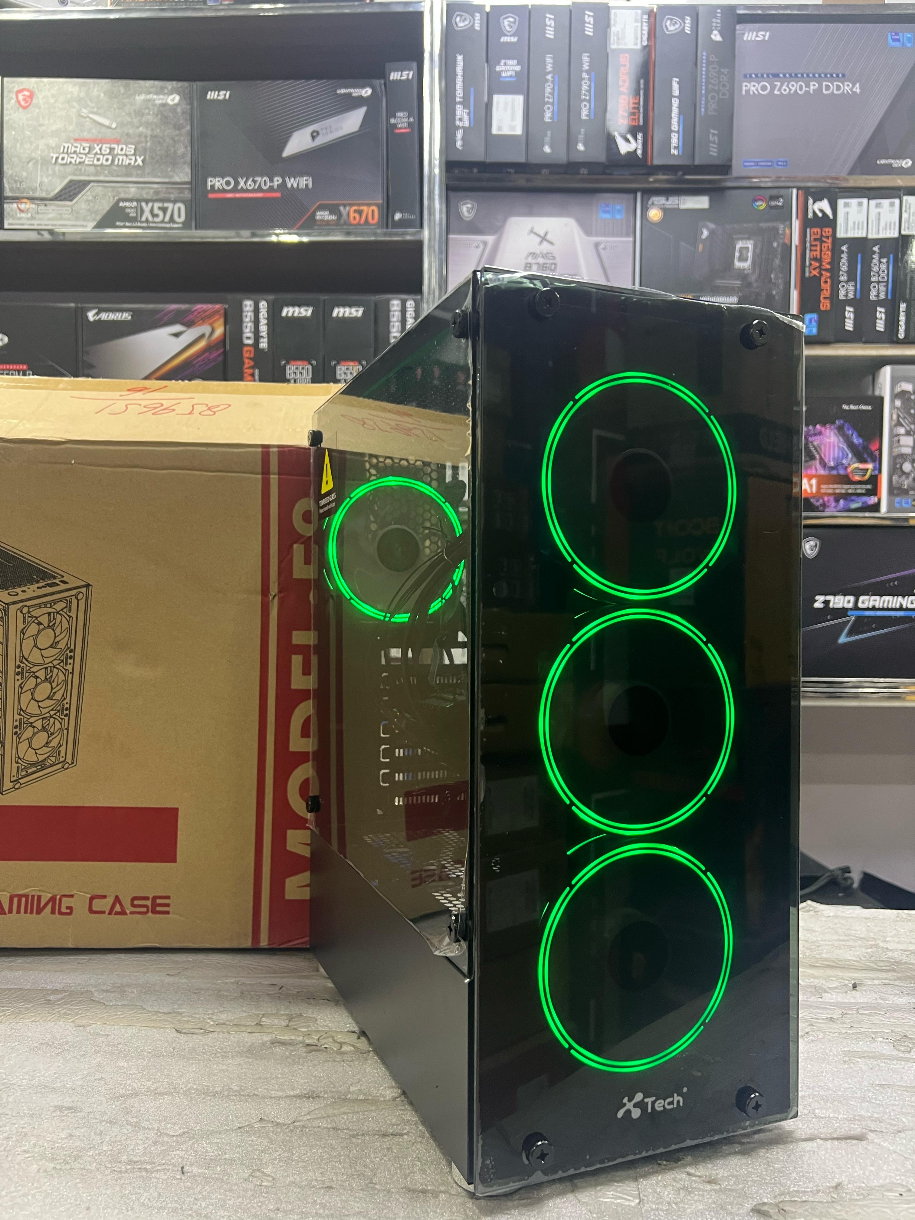 Xtech Casing F8 mid Tower black with 4 Rgb Fans Xtech Casing F8 mid Tower black with 4 Rgb Fans